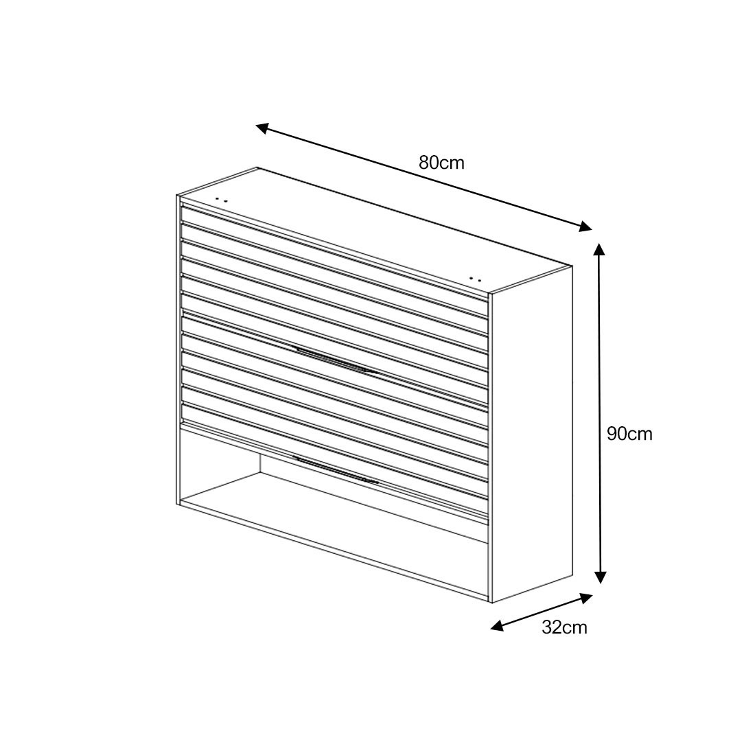 Armário Aéreo Esplendida Cristal 80 2 Portas 100% MDF MGM Móveis - Cinamomo/Of White