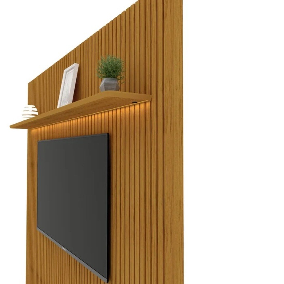 Painel Nobre Ripado 2.30cm Pnl Com Led Cor Rip Naturale Gelius - Naturale