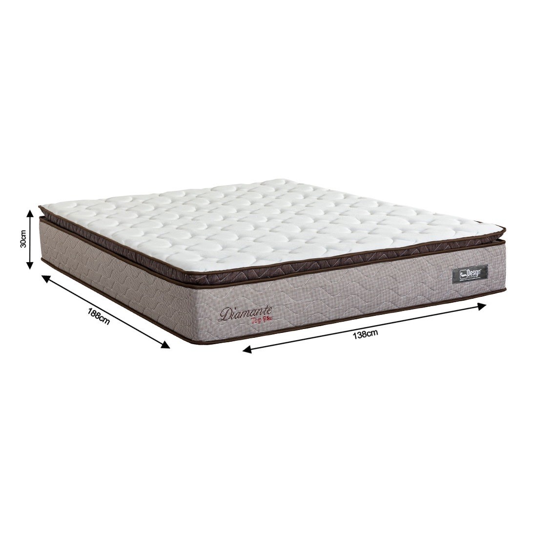 Colchão Casal 138cm Top Flex Diamante com Pillow - Design Colchão Casal 138cm Top Flex Diamante com Pillow - Design