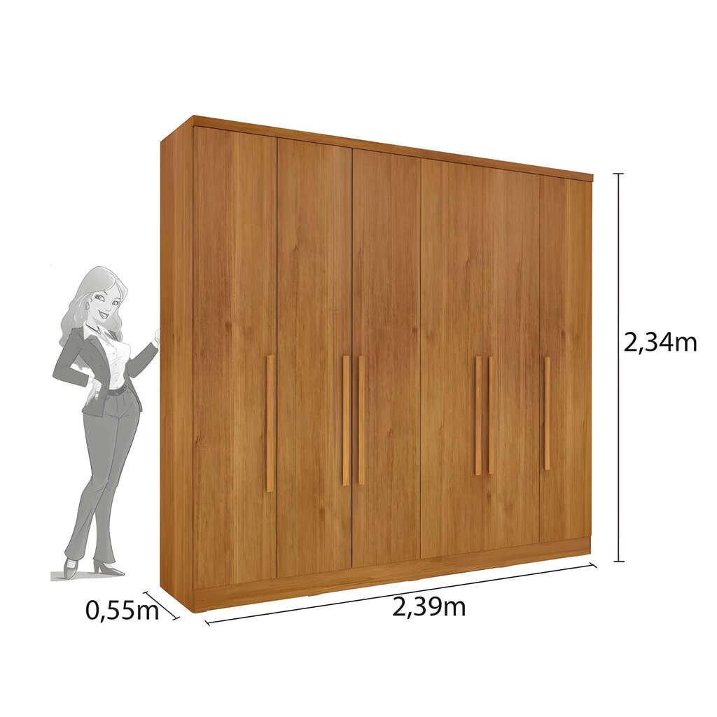 Guarda-Roupa Casal 6 Portas 4 Gavetas Tcil Móveis Veneza Cinamomo Guarda-Roupa Casal 6 Portas 4 Gavetas Tcil Móveis Veneza Cinamomo