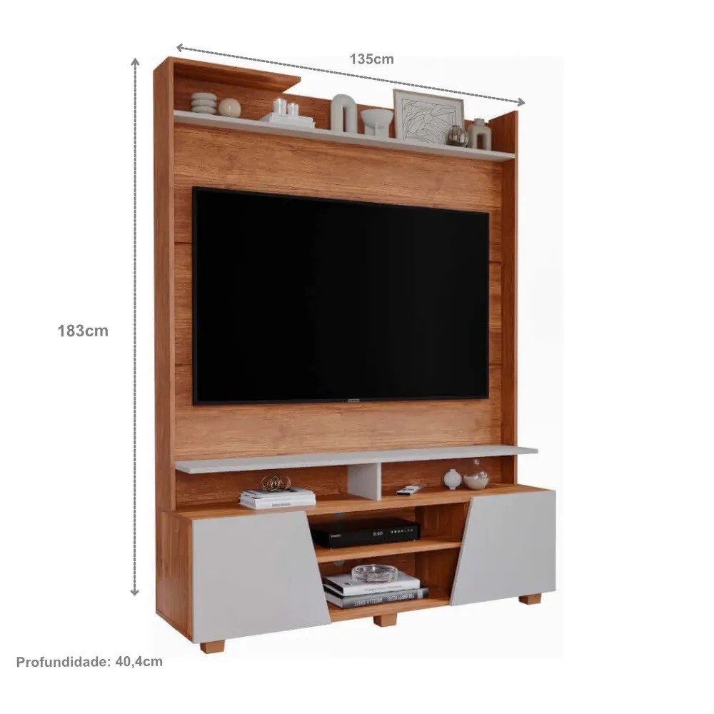 Home Master Permóbili 2 Portas 3 Prateleiras 135cm - Nature/Off White