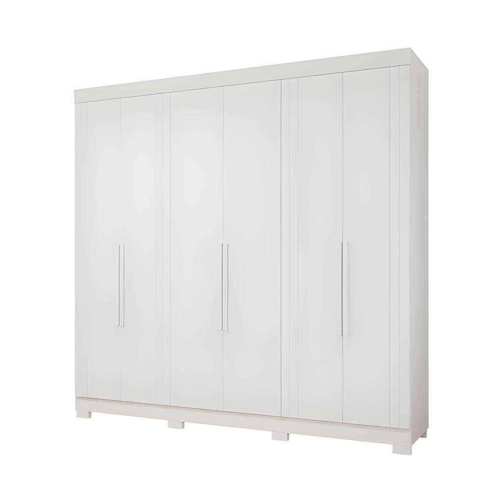 Guarda-Roupa Casal 100% MDF 6 Portas Panan Móveis Cecilia Branco Guarda-Roupa Casal 100% MDF 6 Portas Panan Móveis Cecilia Branco