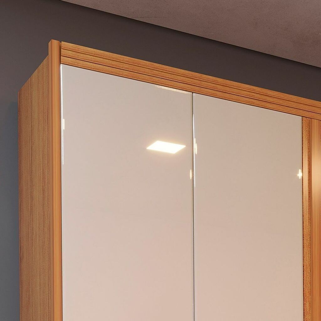 Guarda-Roupa Casal em MDF 6 Portas Bom Pastor Mary Naturalle/Off White/Naturalle Ripado Guarda-Roupa Casal em MDF 6 Portas Bom Pastor Mary Naturalle/Off White/Naturalle Ripado