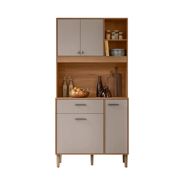 Kit Cozinha Nicioli Erva Doce 90cm 4 Portas 1 Gaveta Ipê Off White Cristal Kit Cozinha Nicioli Erva Doce 90cm 4 Portas 1 Gaveta Ipê Off White Cristal
