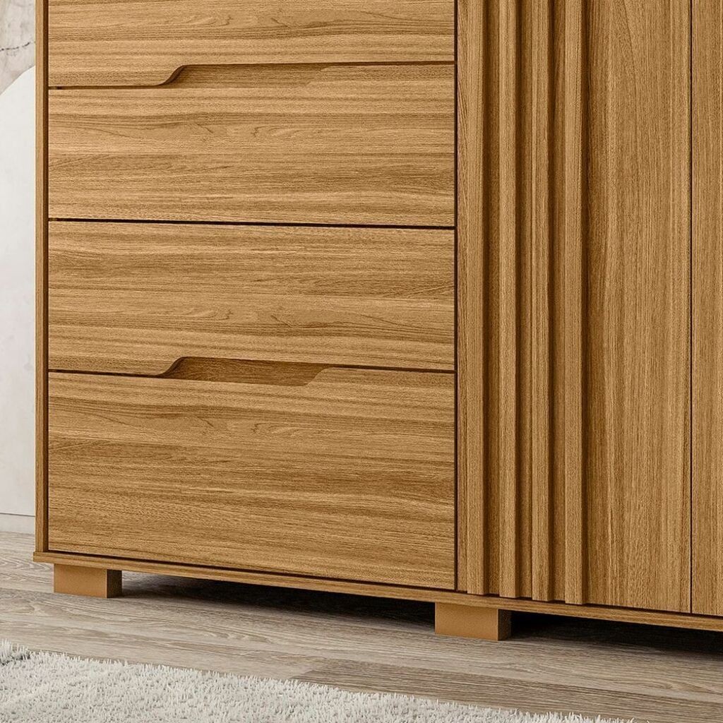 Cômoda com Sapateira Texas 4 Gavetas e 2 portas Freijo - Moval Cômoda com Sapateira Texas 4 Gavetas e 2 portas Freijo - Moval