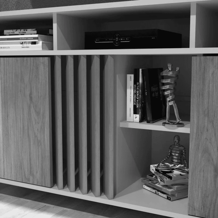 Rack com Painel Viena Valdemóveis Cinamomo/Off White Rack com Painel Viena Valdemóveis Cinamomo/Off White