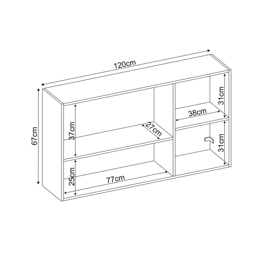 Armário Aéreo de Cozinha 3 Portas, Firenze 120cm - Demobile - Amêndoa com Branco Armário Aéreo de Cozinha 3 Portas, Firenze 120cm - Demobile - Amêndoa com Branco