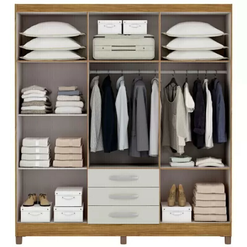 Guarda-Roupa Casal 6 Portas Mx Móveis Toledo Marrocos / Off White