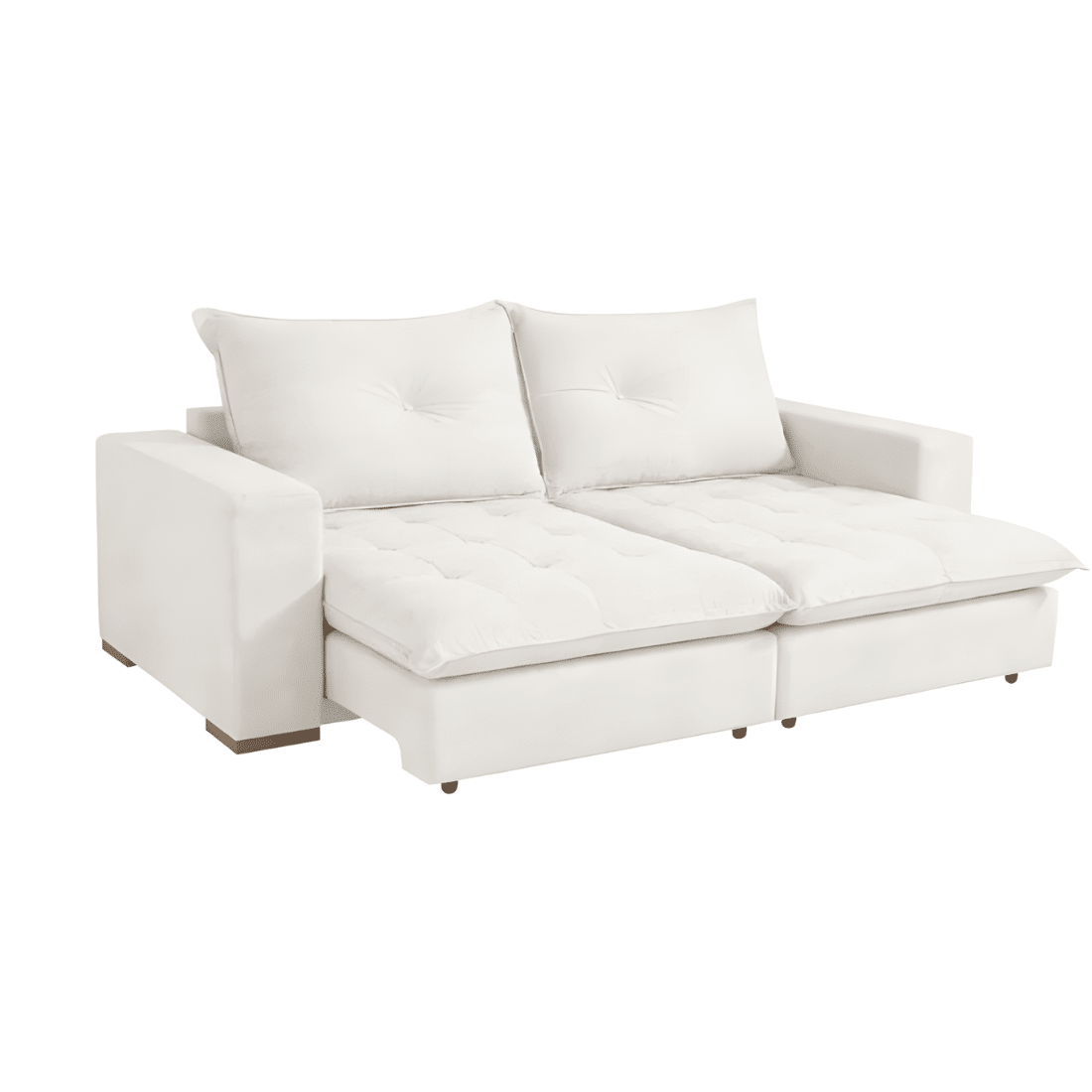 Sofá Cama, Retrátil e Reclinável - 2,40m Milano Design - Espuma D-33 - Molas Ensacadas - Marte Bege Sofá Cama, Retrátil e Reclinável - 2,40m Milano Design - Espuma D-33 - Molas Ensacadas - Marte Bege