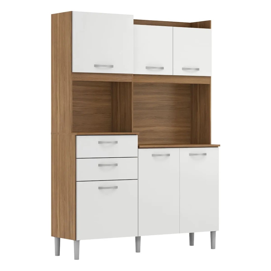 Kit Cozinha Compacta Harmonia 6 Portas 2 Gavetas Amêndola Branco – Demóbile Kit Cozinha Compacta Harmonia 6 Portas 2 Gavetas Amêndola Branco – Demóbile