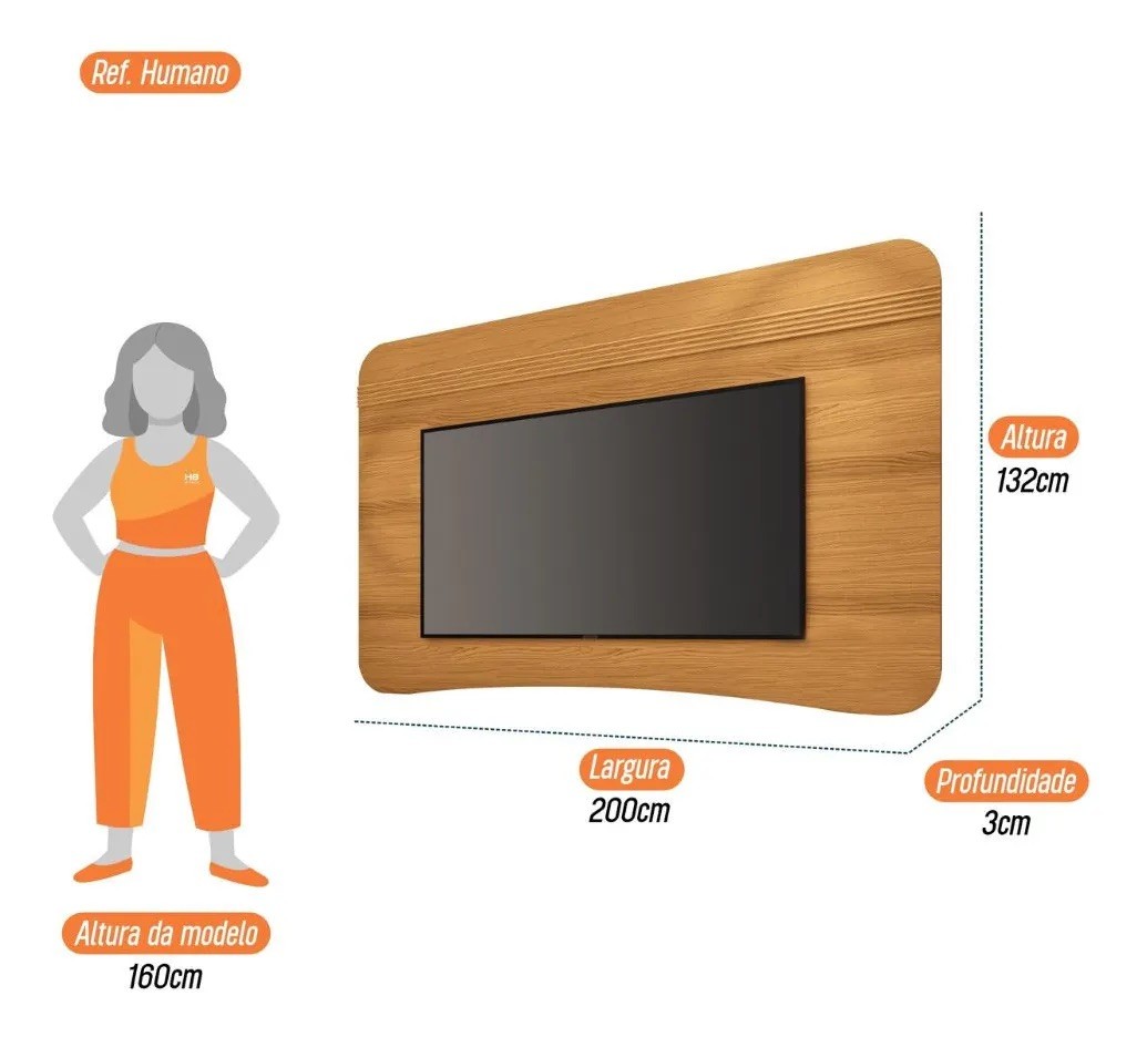 Painel HB Armony 2.0 Cinamomo 200cm Painel HB Armony 2.0 Cinamomo 200cm