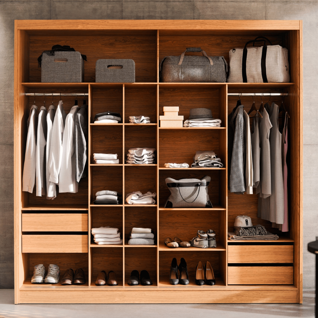 Guarda-Roupa 2 Portas de Correr 4 Gavetas Robel Studio 100% MDF Cinamomo/Off White Guarda-Roupa 2 Portas de Correr 4 Gavetas Robel Studio 100% MDF Cinamomo/Off White