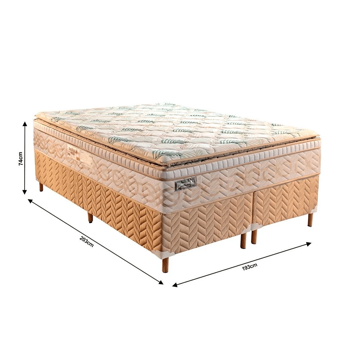 Conjunto Cama Box King Size Recordare Bambo Casal 193cm com Molas Ensacadas - Paropas Conjunto Cama Box King Size Recordare Bambo Casal 193cm com Molas Ensacadas - Paropas