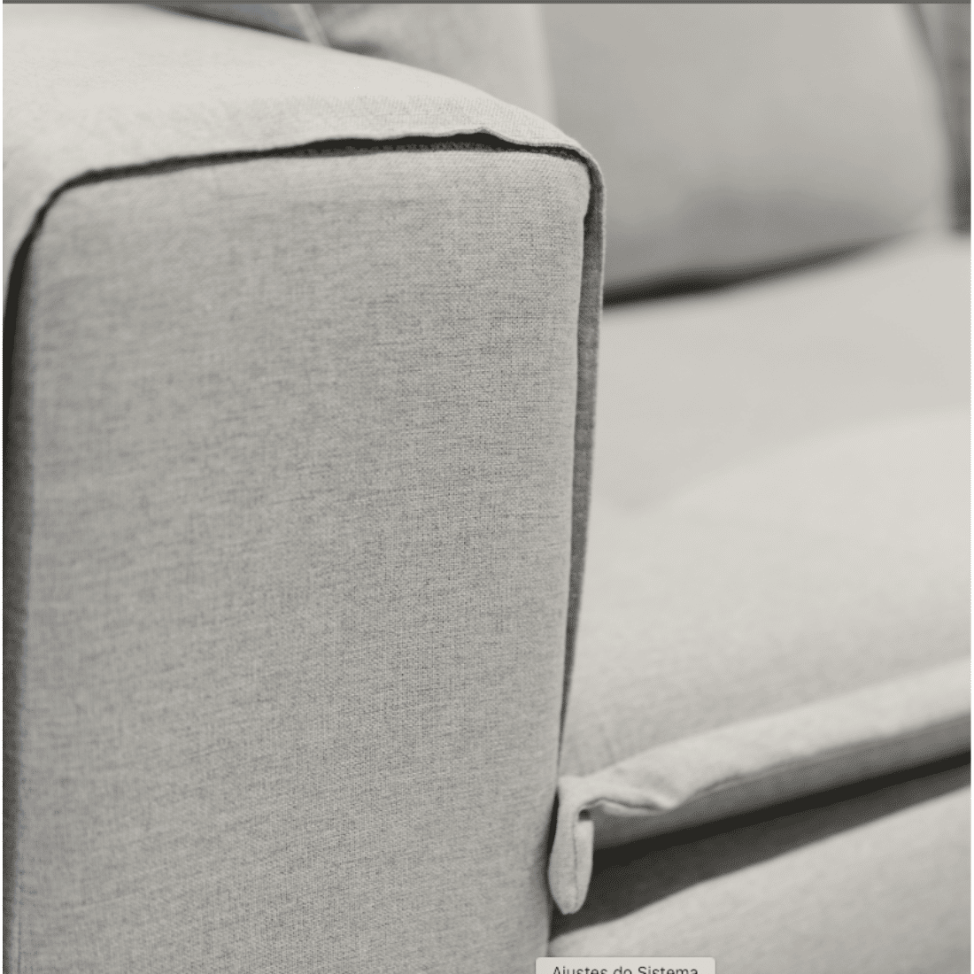 Sofá Búzios 3 Lugares 2,00m com Pillow – Assento em Espuma D33 e Pés de Madeira - Grafite - Design Sofá Búzios 3 Lugares 2,00m com Pillow – Assento em Espuma D33 e Pés de Madeira - Grafite - Design