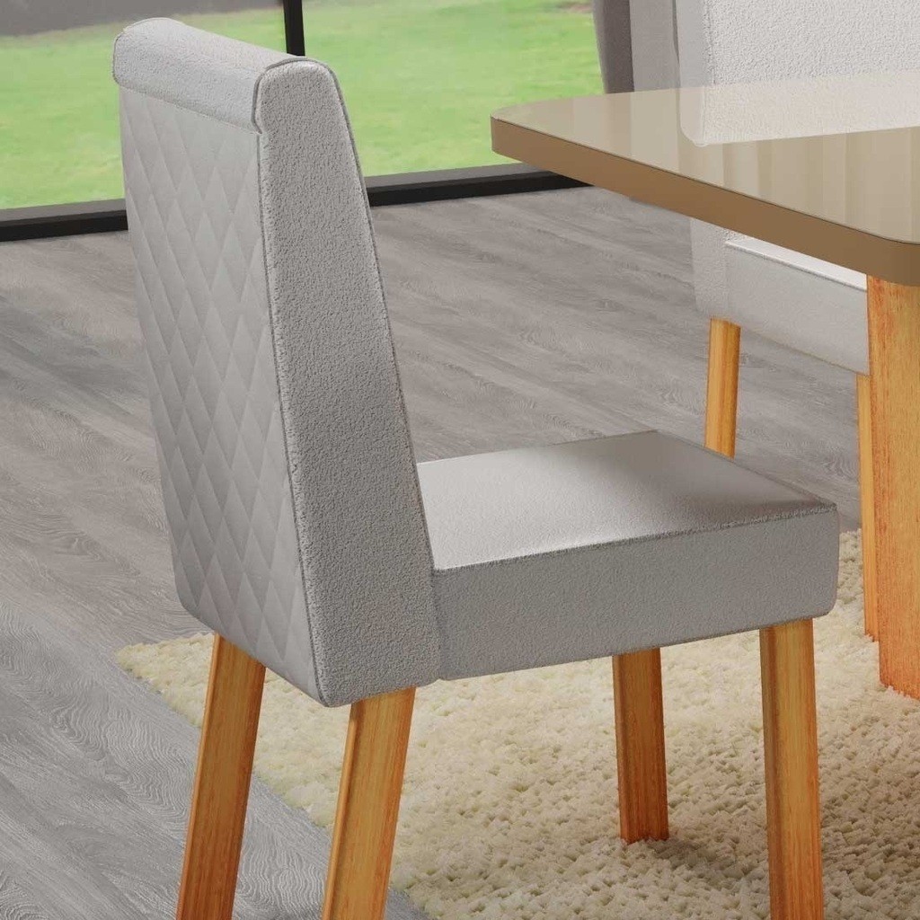 Mesa Rimini 180x90 Tampo de Vidro com 06 cadeiras NPTC9005 - Bom Pastor 