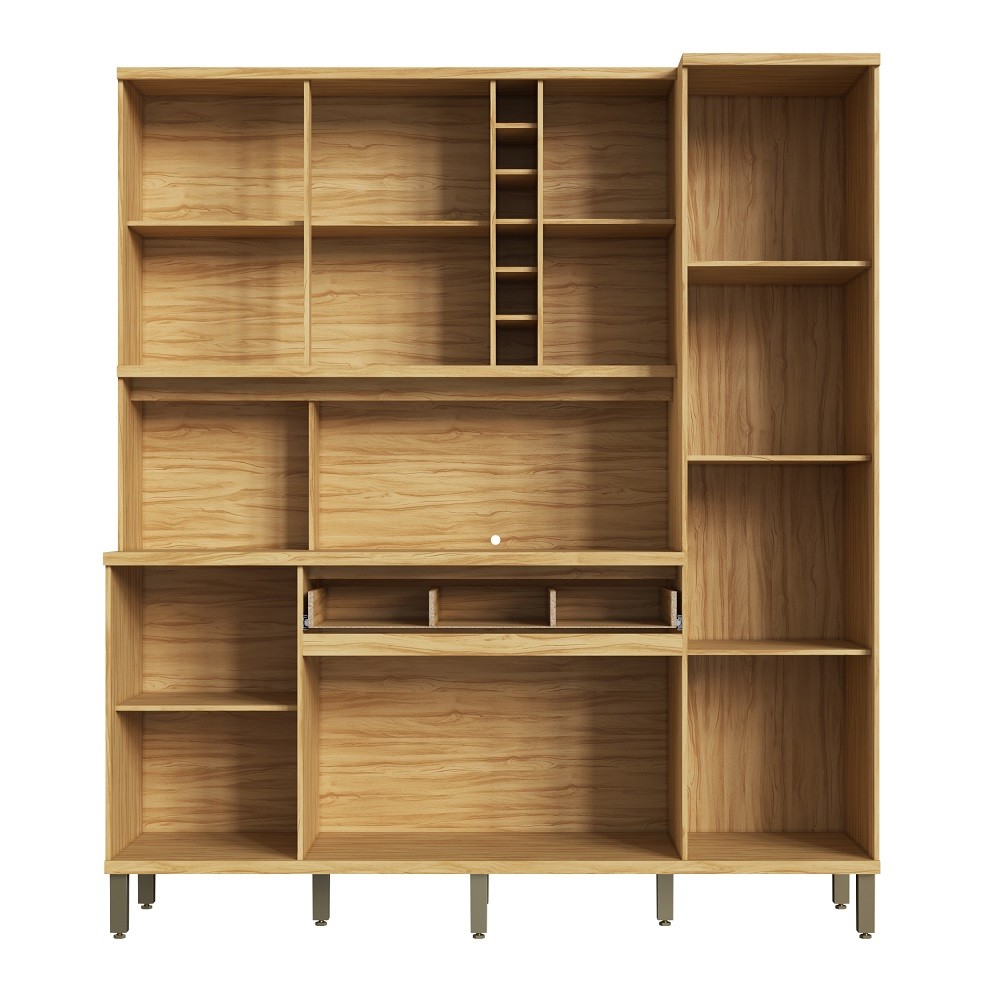 Armário Kit Cozinha 100% MDF 6 Portas 1 Gaveta Ronipa Touriga Amêndoa Off White Armário Kit Cozinha 100% MDF 6 Portas 1 Gaveta Ronipa Touriga Amêndoa Off White