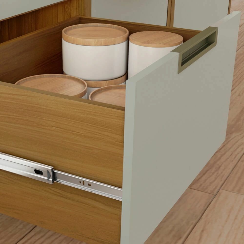 Balcão de Cozinha com Tampo Nesher 1 Porta 1 Gaveta Imperatriz 80cm Freijo / Off White Balcão de Cozinha com Tampo Nesher 1 Porta 1 Gaveta Imperatriz 80cm Freijo / Off White