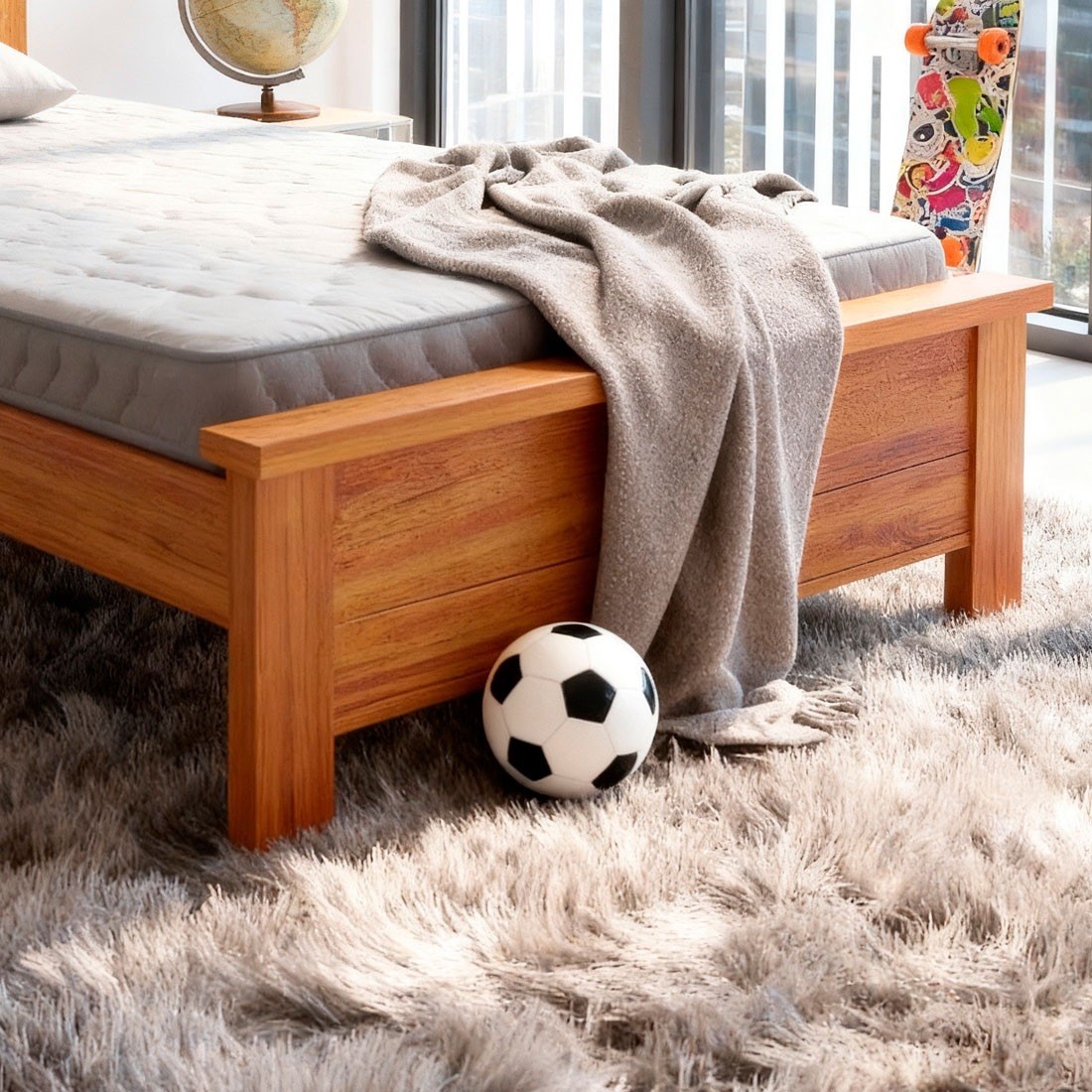 Cama Solteiro Versati 100% MDF Painel Ripado Bom Pastor - Naturall Cama Solteiro Versati 100% MDF Painel Ripado Bom Pastor - Naturall