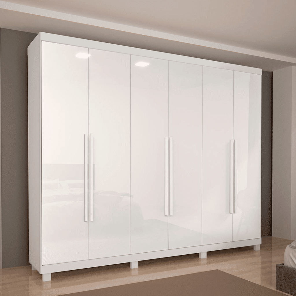 Guarda Roupa Casal Divine Plus 06 portas 100% MDF Branco - Bom Pastor Guarda Roupa Casal Divine Plus 06 portas 100% MDF Branco - Bom Pastor