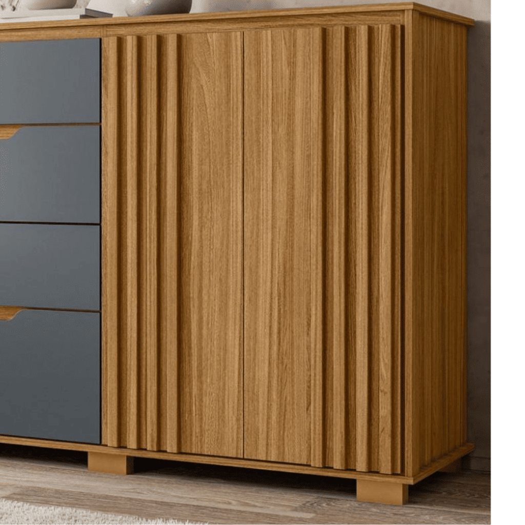 Cômoda com Sapateira Texas 4 Gavetas e 2 portas Freijo/Grafite - Moval Cômoda com Sapateira Texas 4 Gavetas e 2 portas Freijo/Grafite - Moval