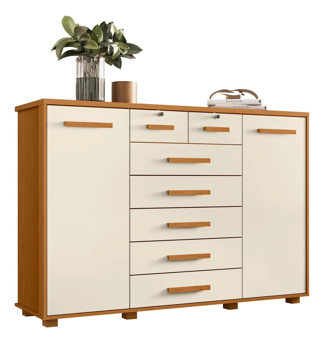 Cômoda 7 Gavetas 2 Portas Albatroz Fontana - Cinamomo/Off White Cômoda 7 Gavetas 2 Portas Albatroz Fontana - Cinamomo/Off White