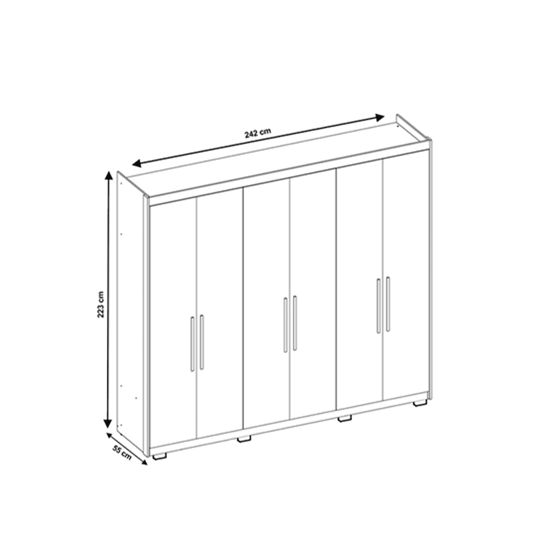 Guarda-Roupa Venice 6 Portas 100% MDF Demóbile - Cinamomo/off White Guarda-Roupa Venice 6 Portas 100% MDF Demóbile - Cinamomo/off White