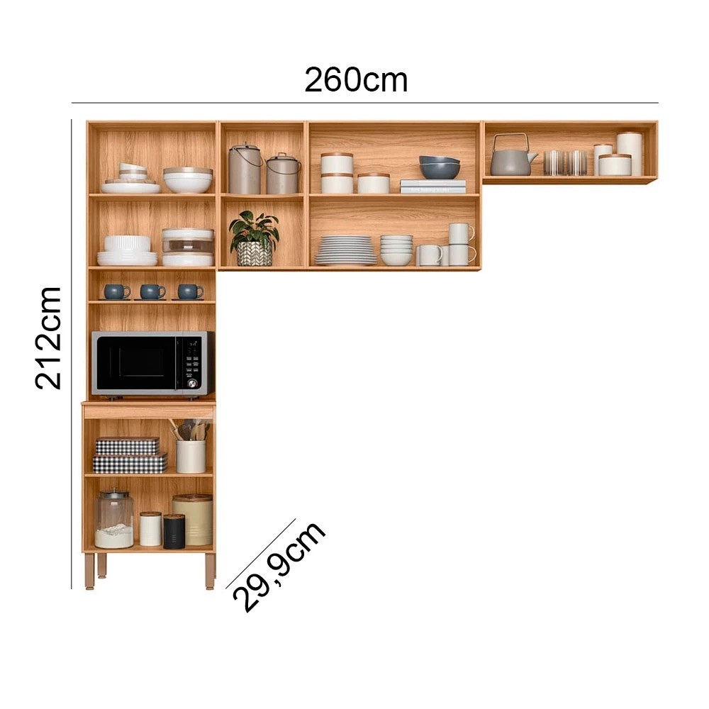 Cozinha Compacta Maria Flor MDP 5 Portas Freijó/Verde – Nicioli Cozinha Compacta Maria Flor MDP 5 Portas Freijó/Verde – Nicioli