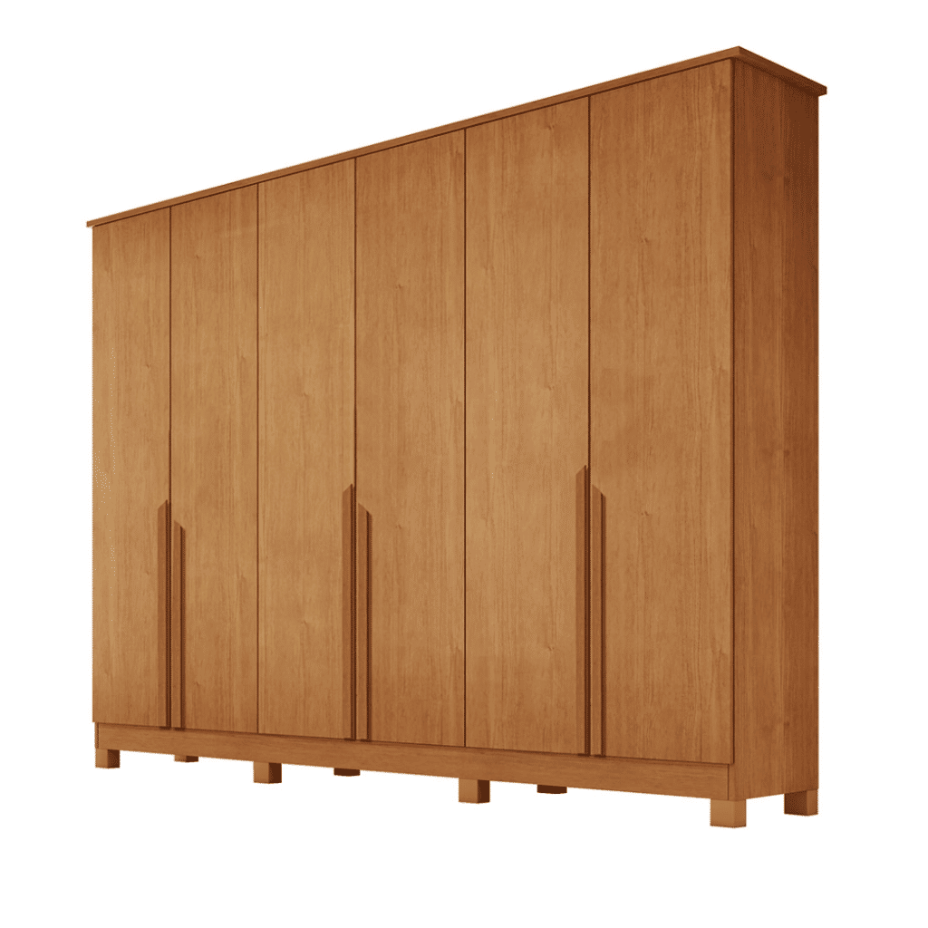 Guarda-Roupa Casal 100% MDF 6 Portas Bianchi, Bianca, Naturall Guarda-Roupa Casal 100% MDF 6 Portas Bianchi, Bianca, Naturall