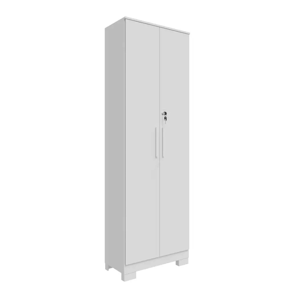Armário Multiuso 2 Portas em MDF com Chave e Pés Ronipa Bordo Branco Armário Multiuso 2 Portas em MDF com Chave e Pés Ronipa Bordo Branco