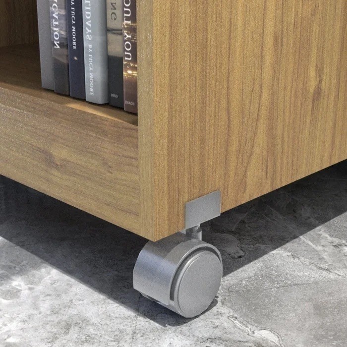 Escrivaninha Mesa de Computador 1 Gaveta com Rodízios Giga Cinamomo/Off White - Valdemoveis Escrivaninha Mesa de Computador 1 Gaveta com Rodízios Giga Cinamomo/Off White - Valdemoveis