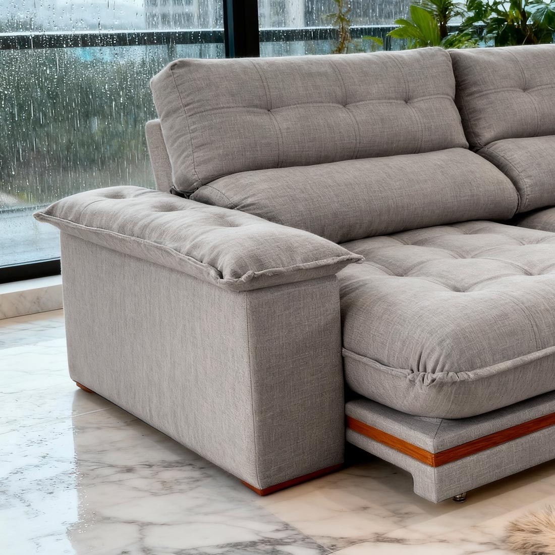 Sofá Retrátil Reclinável Avila 290 com Molas 290cm 3028 - Bom Pastor