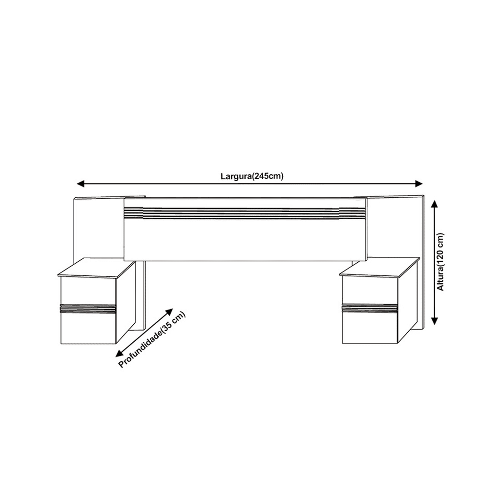 Cabeceira Casal/Queen em MDF Bom Pastor Guarapari - Naturall Cabeceira Casal/Queen em MDF Bom Pastor Guarapari - Naturall