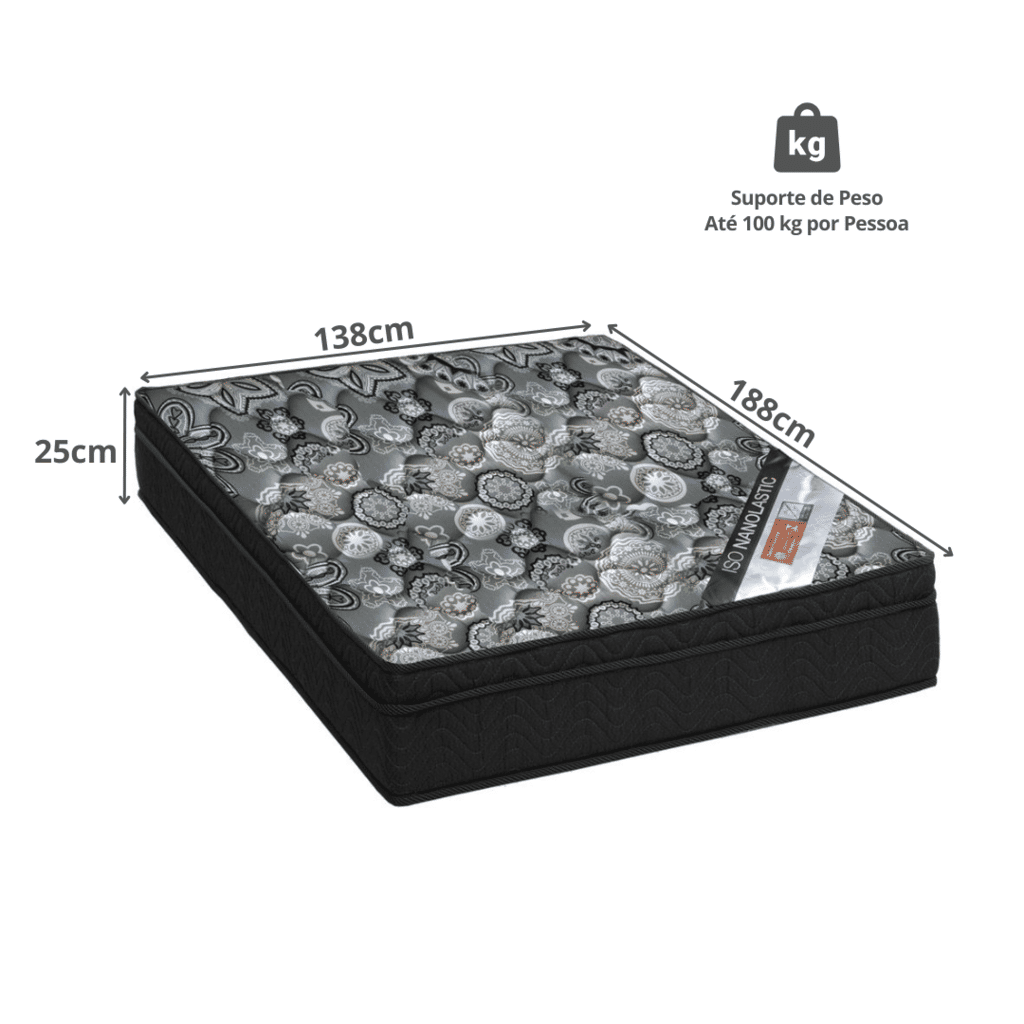 Colchão Casal Ortobom com Molas Nanolastic 138x188x25 Colchão Casal Ortobom com Molas Nanolastic 138x188x25