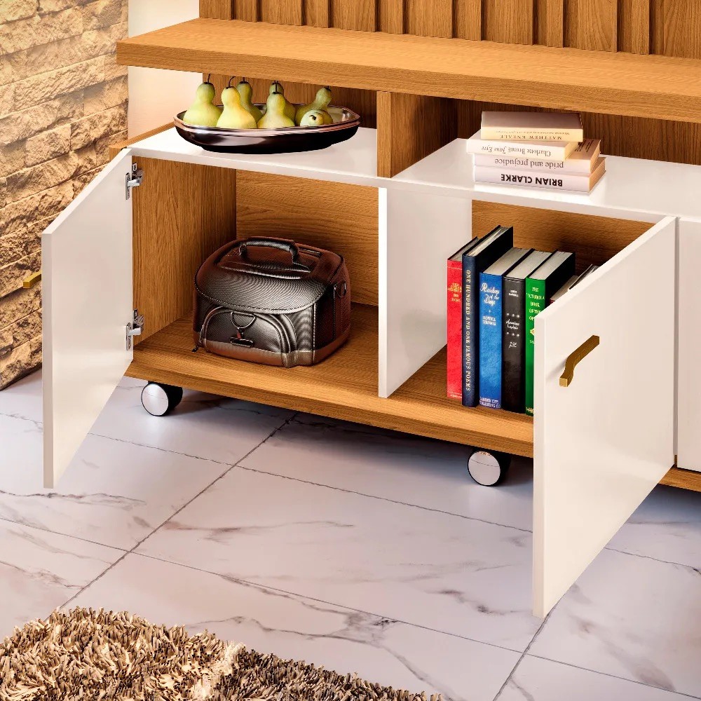Estante Home  Titan 2.0 HB 4 Portas 200cm - Cinamomo/Off White