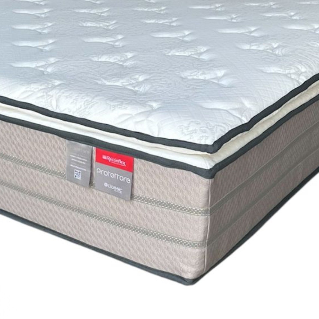Colchão Protettore Pillow Top King Size Mola Miralastic Pro 220Kg Reconflex 192x203x32 - Cinza