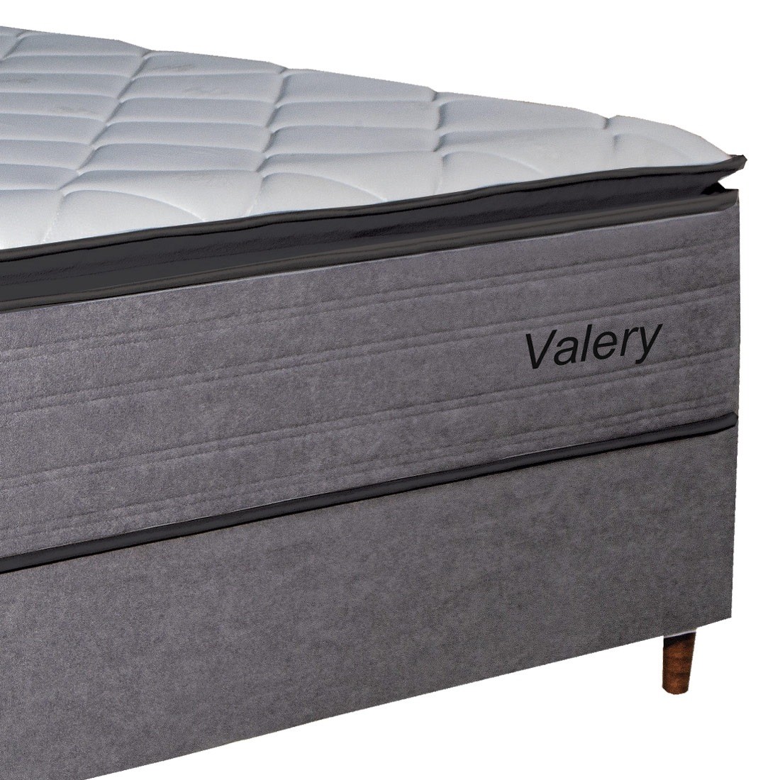 Conjunto Box Casal 138cm Valery PKT com Molas Ensacadas e Espuma D45 Bom Pastor