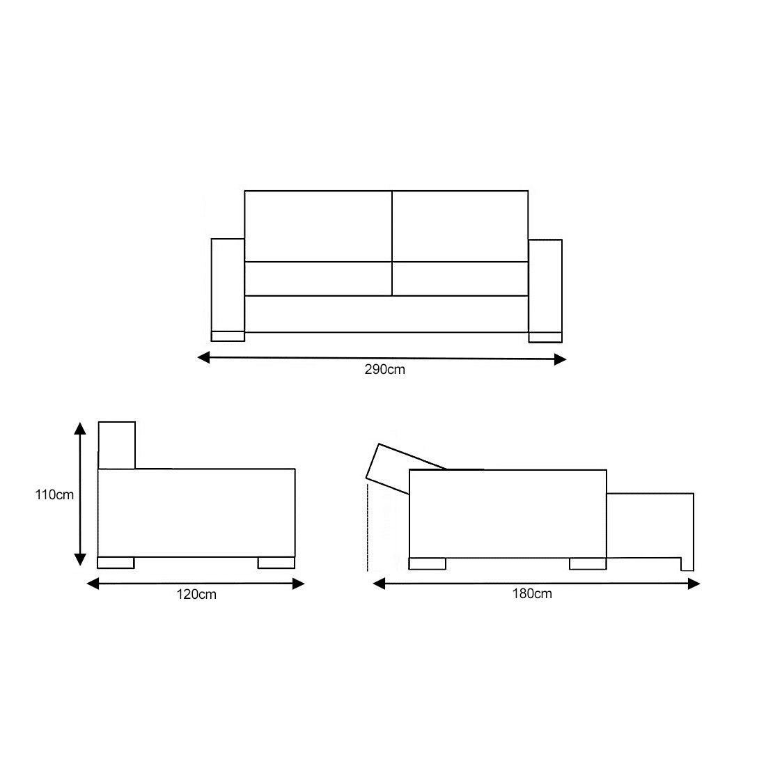 Sofá Retrátil e Reclinável Avila 290cm com Molas 3010 - Bom Pastor