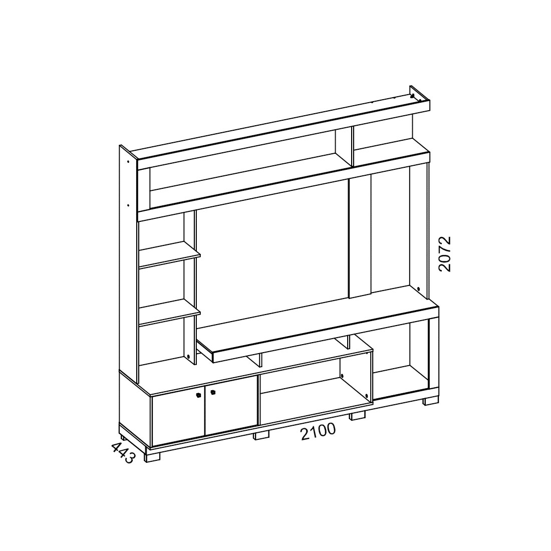 Estante Home para TV até 65 Polegadas Formosa Mel/Cacau Caemmun