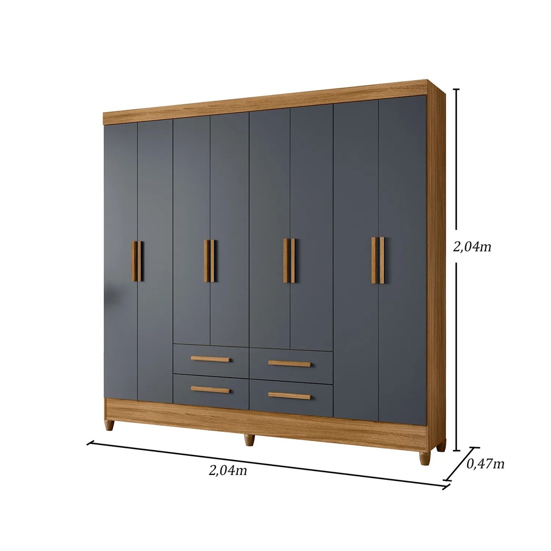 Guarda-Roupa Casal Moval Flórida 8 Portas Freijó/Cinza Guarda-Roupa Casal Moval Flórida 8 Portas Freijó/Cinza