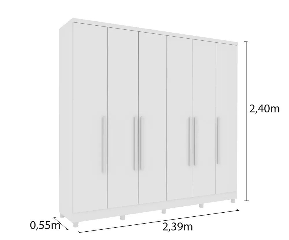 Guarda-Roupa Casal 6 Portas 4 Gavetas Tcil Móveis Veneza Branco Guarda-Roupa Casal 6 Portas 4 Gavetas Tcil Móveis Veneza Branco