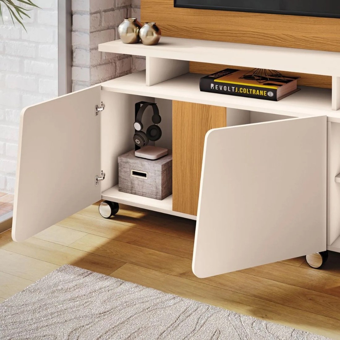 Home HB Theater Virtus 2.0 3 Portas 200cm - Cinamomo/Off White