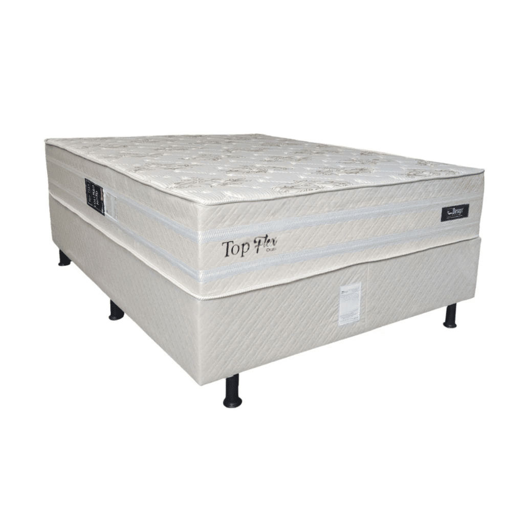 Cama Box Casal + Colchão Design Top Flex Ouro 138X188X70 Cama Box Casal + Colchão Design Top Flex Ouro 138X188X70