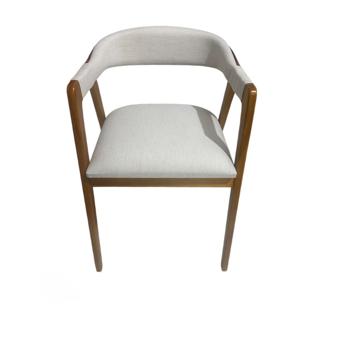 Poltrona Decorativa Veneza em Madeira Maciça Tecido Sky 01 - Mel