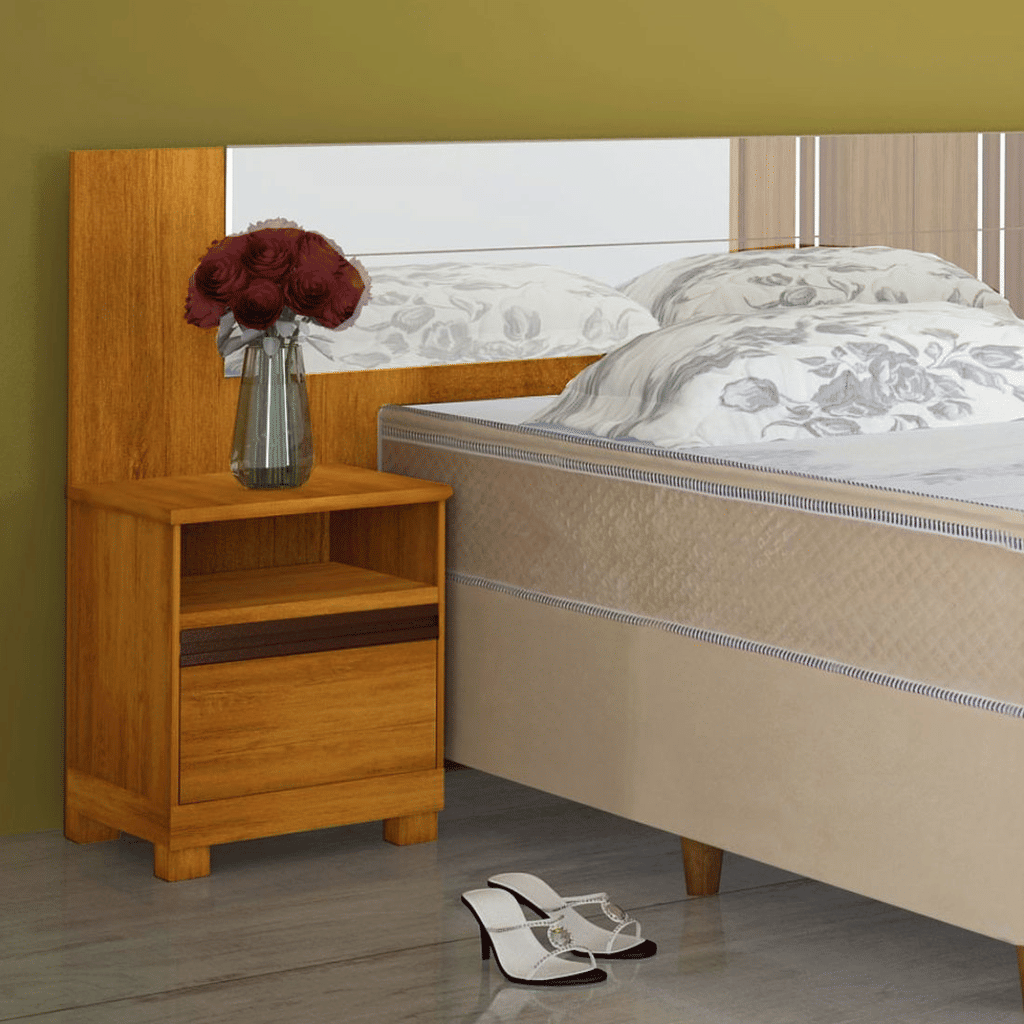 Cabeceira Casal/Queen em MDF com Espelho Bom Pastor Bariloche - Naturall Cabeceira Casal/Queen em MDF com Espelho Bom Pastor Bariloche - Naturall