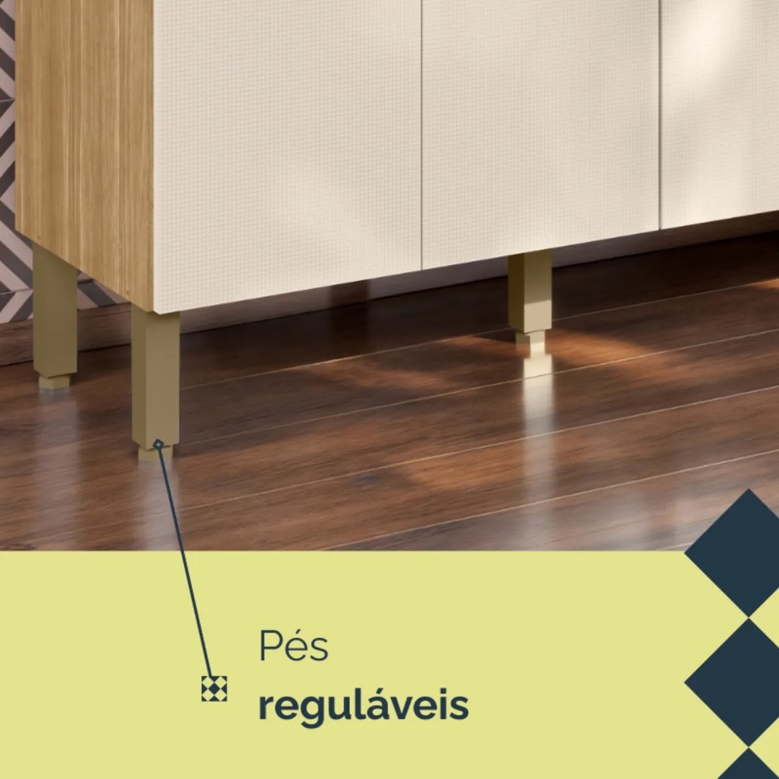 Balcão de Cozinha com Tampo 3 Portas 1 Gaveta 120cm Paraná Versalhes Freijó/Soft