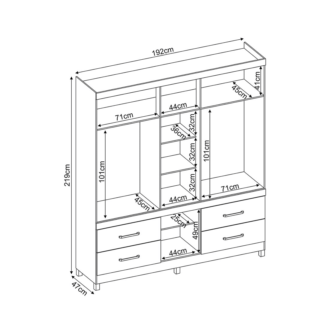 Guarda Roupa Casal Com Espelho 6 Portas Demobile Guarujá Amêndoa Guarda Roupa Casal Com Espelho 6 Portas Demobile Guarujá Amêndoa