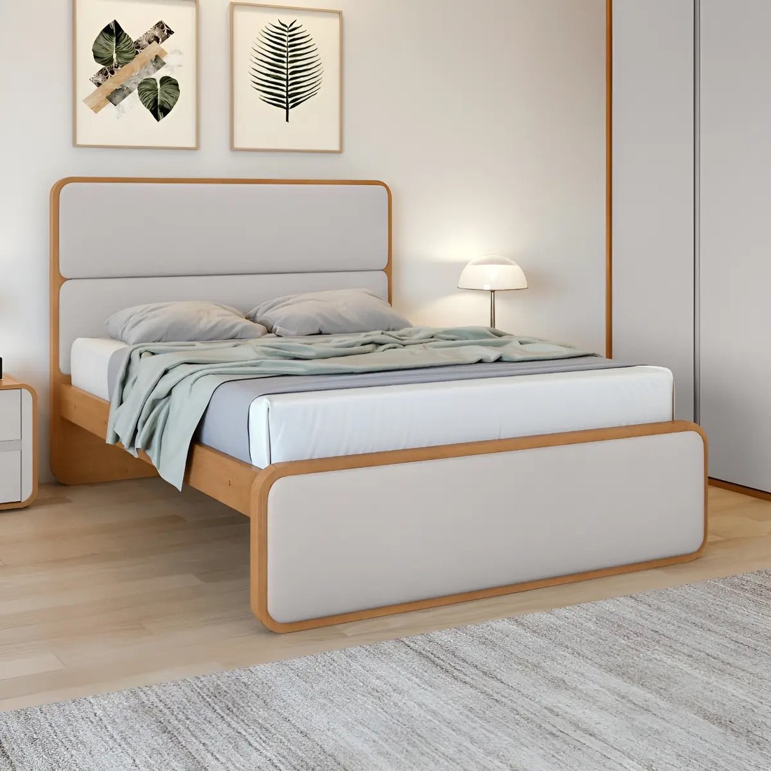 Cama Lopas Casal Loop Amendoa Clean Bege Corano - Amendoa