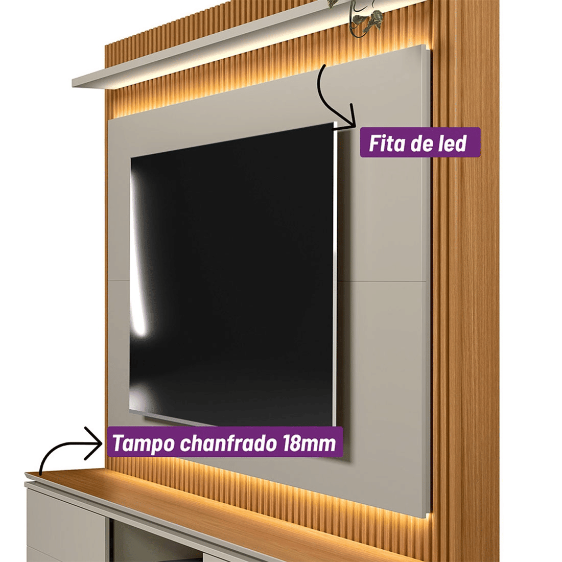 Home Painel Guararapes com 2 Portas Deslizantes, Fita LED e Espaço para TVs até 75" – Linea Brasil Home Painel Guararapes com 2 Portas Deslizantes, Fita LED e Espaço para TVs até 75" – Linea Brasil