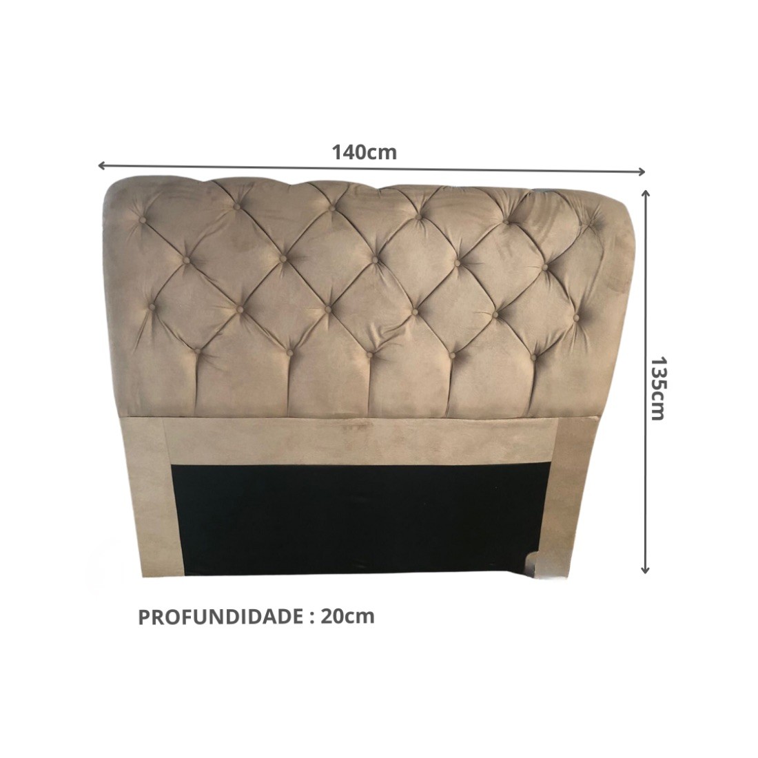 Cabeceira de Cama Box Casal  140cm Estofada Malu Adagio - Castor