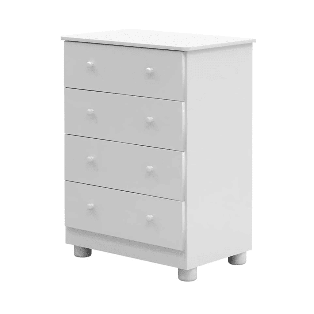 Cômoda para Quarto Infantil em MDF 4 Gavetas Peroba Junior Branco Cômoda para Quarto Infantil em MDF 4 Gavetas Peroba Junior Branco